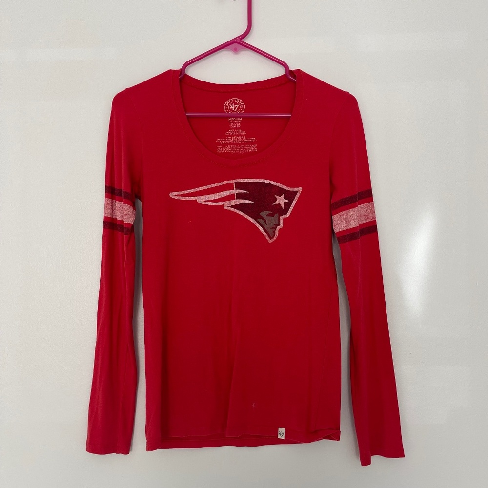 Women's size M Long Sleeve 47 Brand Patriots Tee